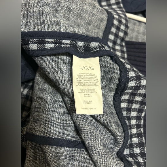 Cabi Checkered Plaid Blazer Jacket women’s navy Blue Career Academia size large - Picture 12 of 13